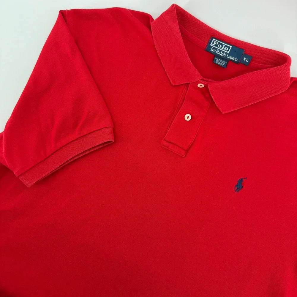 Polo Ralph Lauren Polo Shirt Mens XL Red Short Sleeve Embroidered Pony Logo